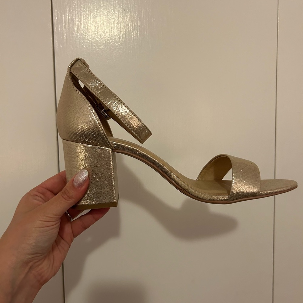 Gold block heels size 8.5